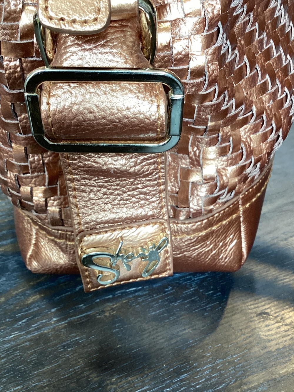 Sharif Rose Copper Woven Embroidered Floral Satchel - Picture 2 of 14